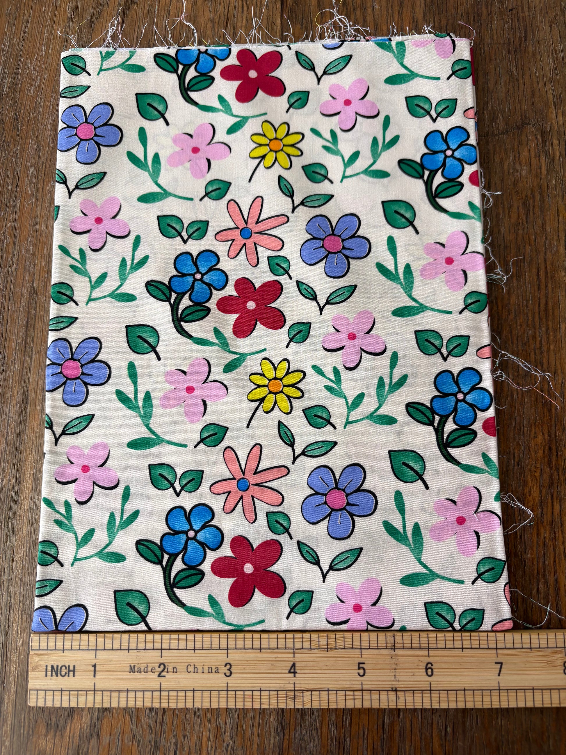 FS001 Beige Floral Cotton Printed Fabric