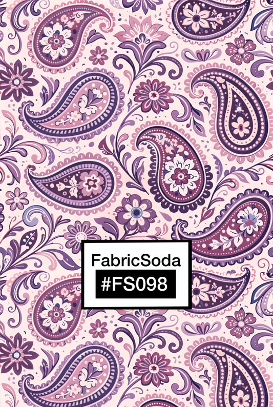 FS098 Pink Floral Paisley Seamless Pattern PNG