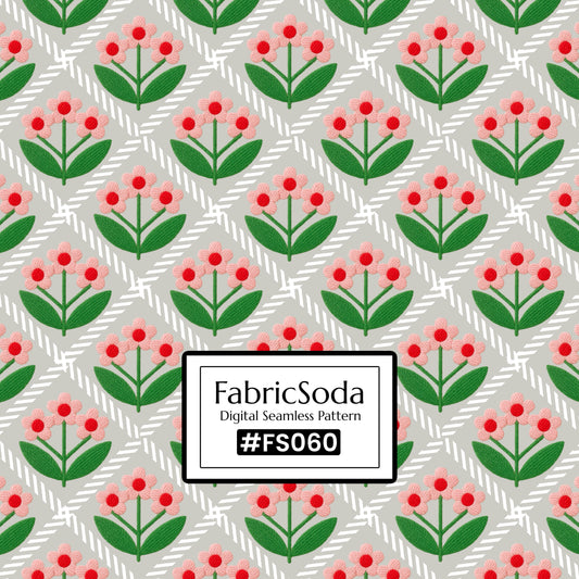 FS060 Embroidery Effect Floral Seamless Pattern JPG PNG