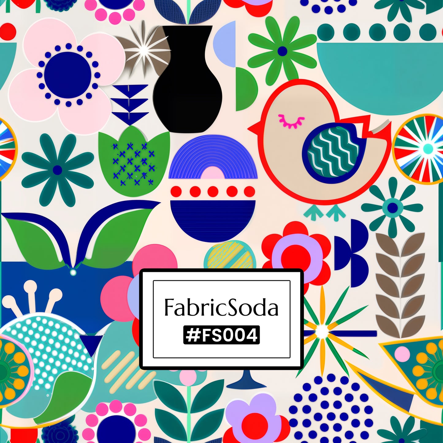 FS004 Exotic Abstract Printed Fabric silky fabric