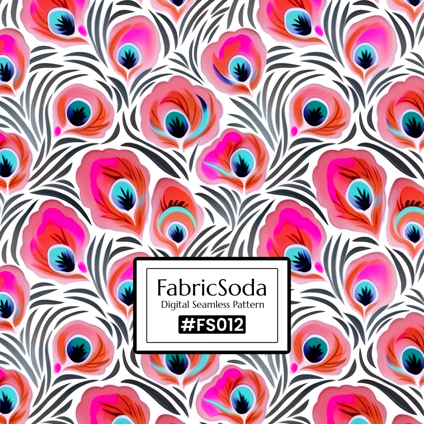 FS012 Exotic Pink Peacock Printed Fabric