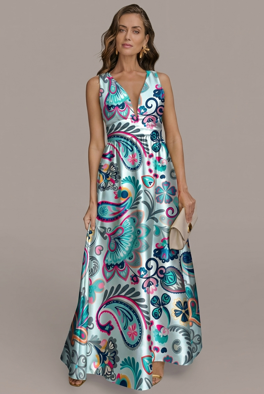 FS013 Blue Paisley Printed Fabric