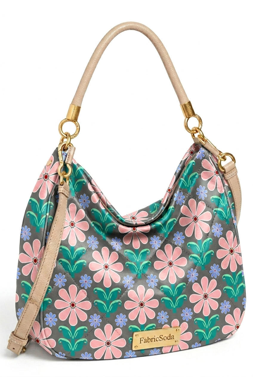 FS016 Pink Floral Printed Fabric