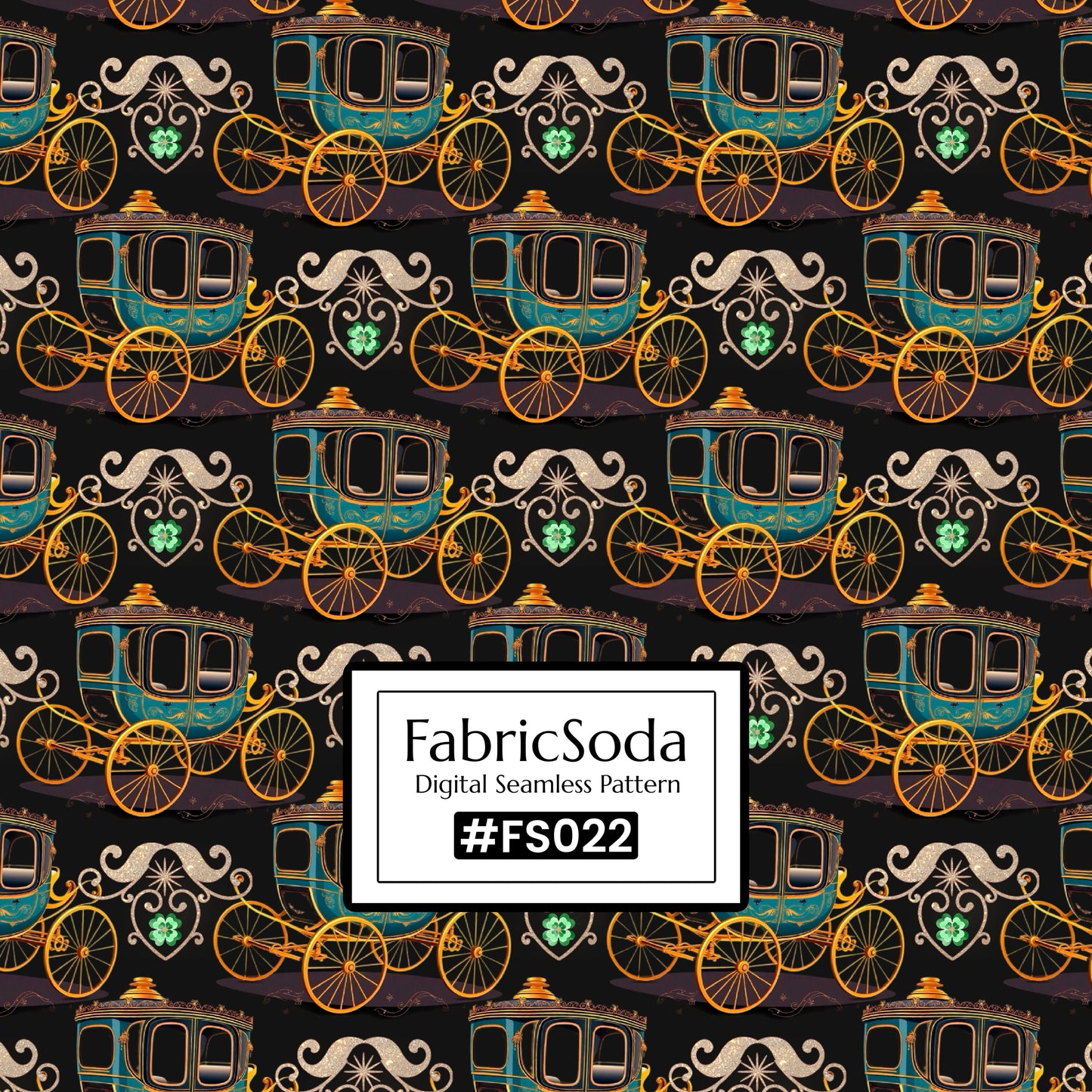 FS022 Luxury Brown Carriage Printed Fabric