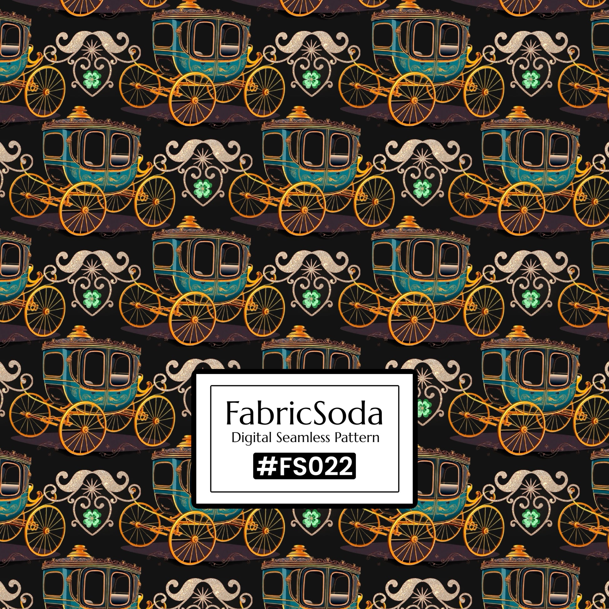 FS022 Luxury Brown Carriage Printed Fabric