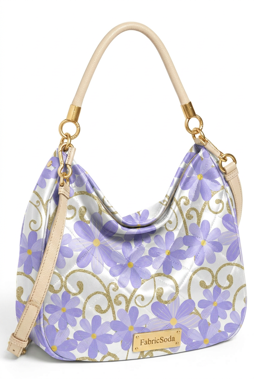 FS026 Lilac Floral Printed Fabric
