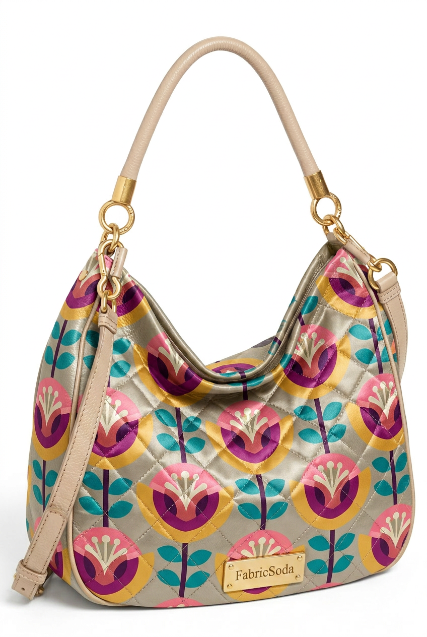 FS027 Beige Geometric Printed Fabric