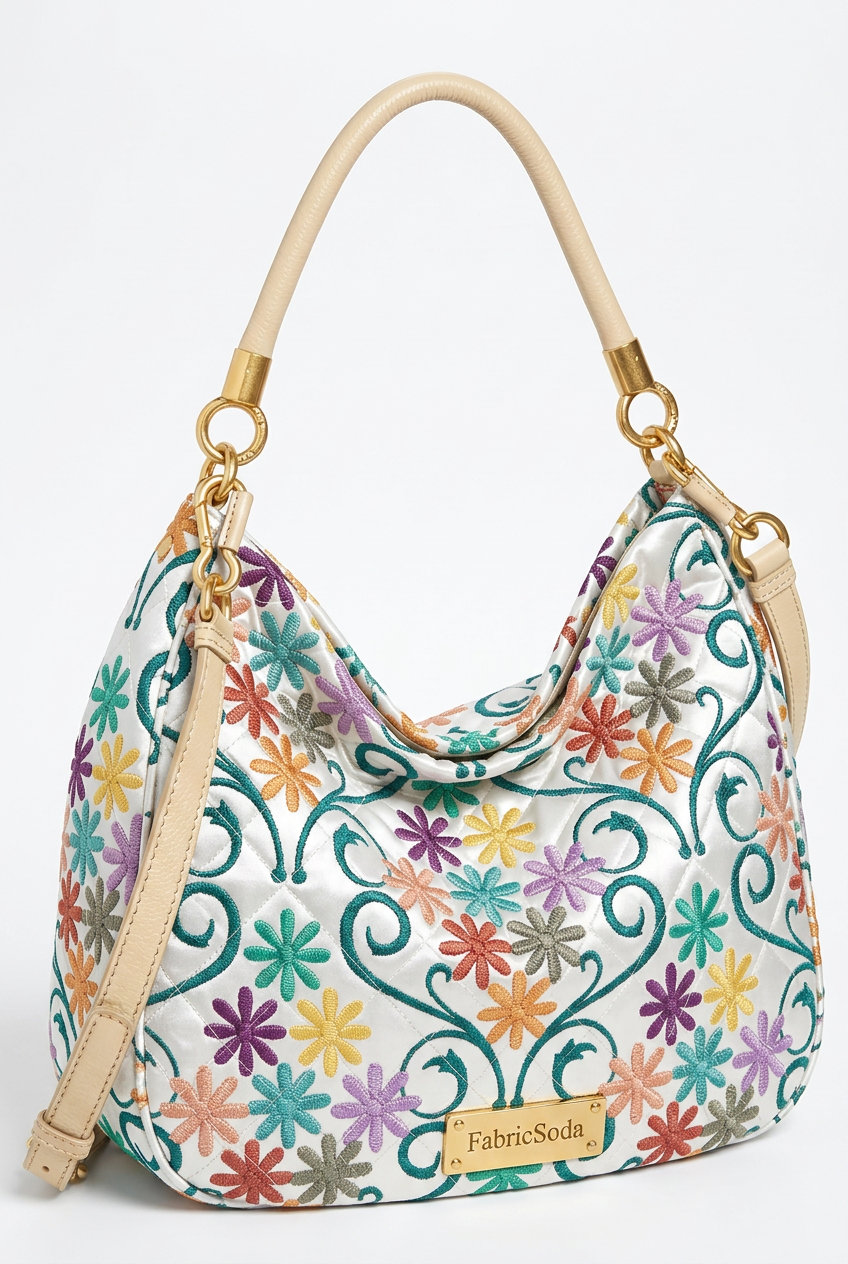 FS028 Embroidery Effect Floral Printed Fabric