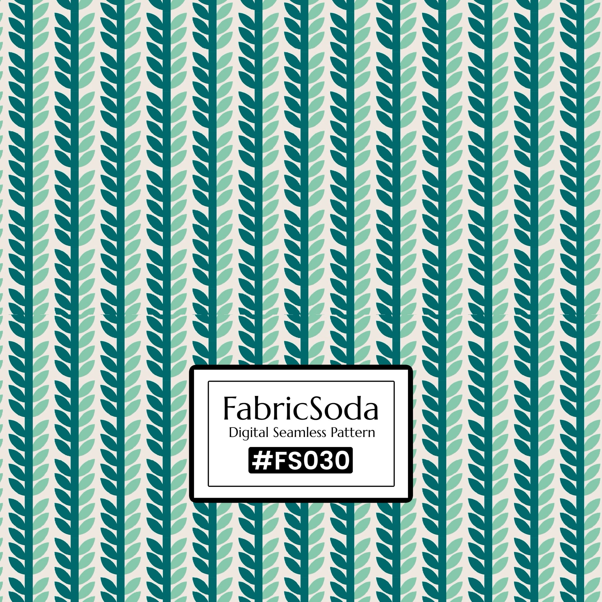 FS030 Green Leaves Geometric Printed Fabric
