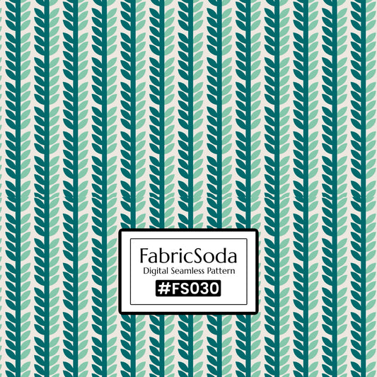 FS030 Green Leaves Geometric Printed Fabric