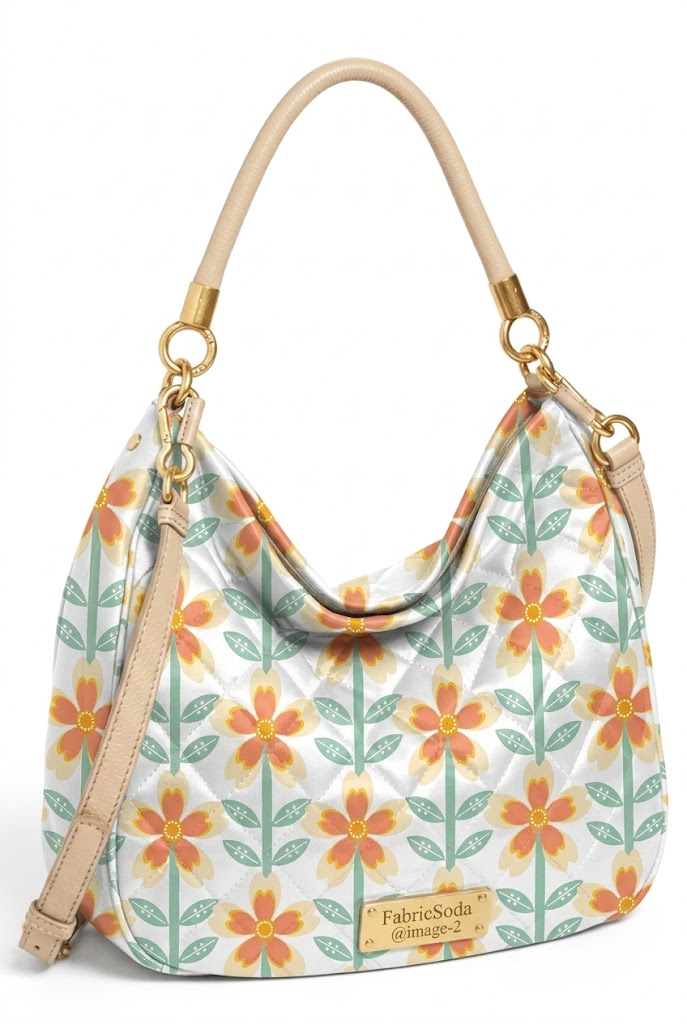FS031 Orange Flower Printed Fabric