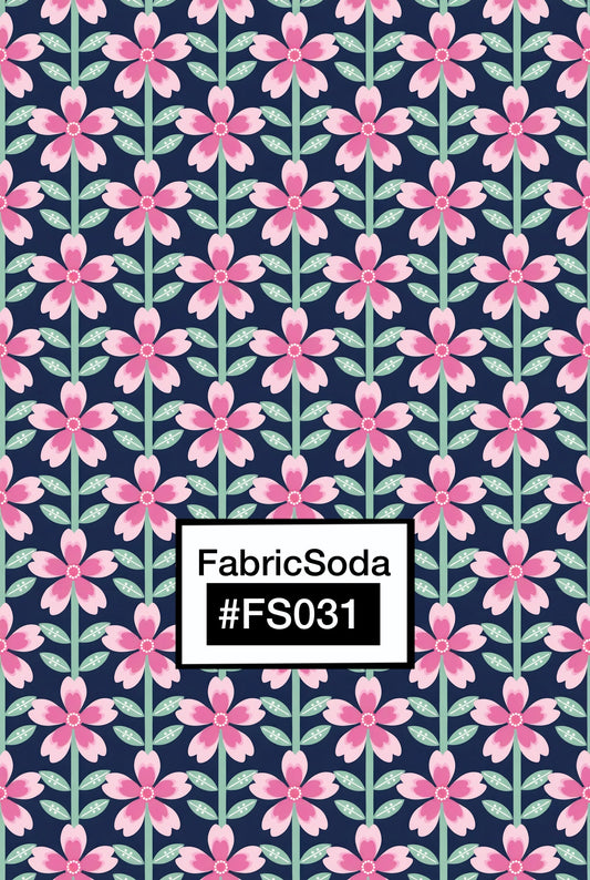FS031 Pink Flower Printed Fabric