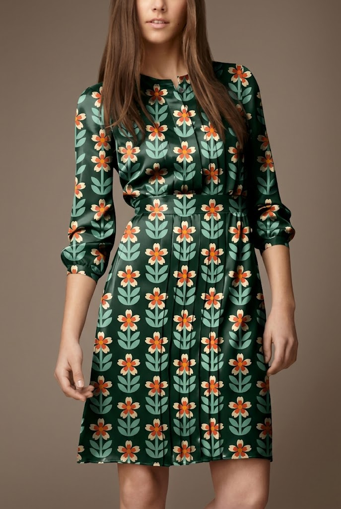 FS033 Green Floral Printed Fabric