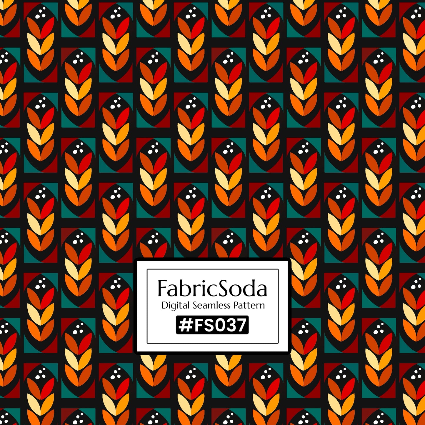 FS037 Brown Geometric Printed Fabric