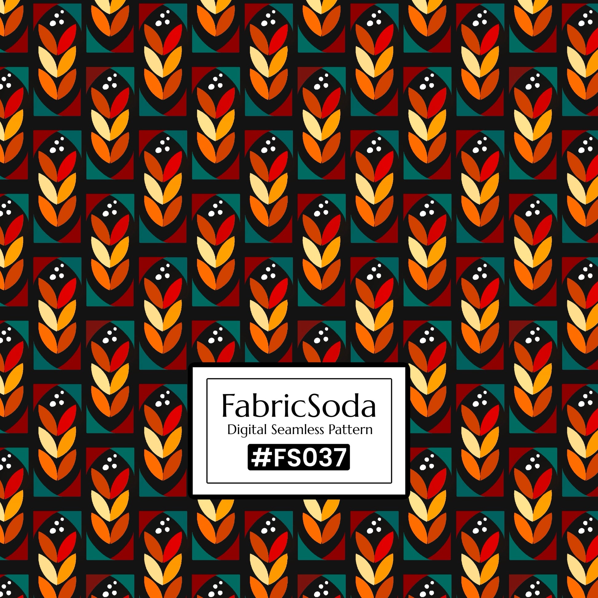 FS037 Brown Geometric Printed Fabric