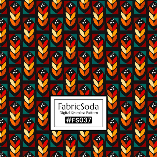 FS037 Brown Geometric Printed Fabric