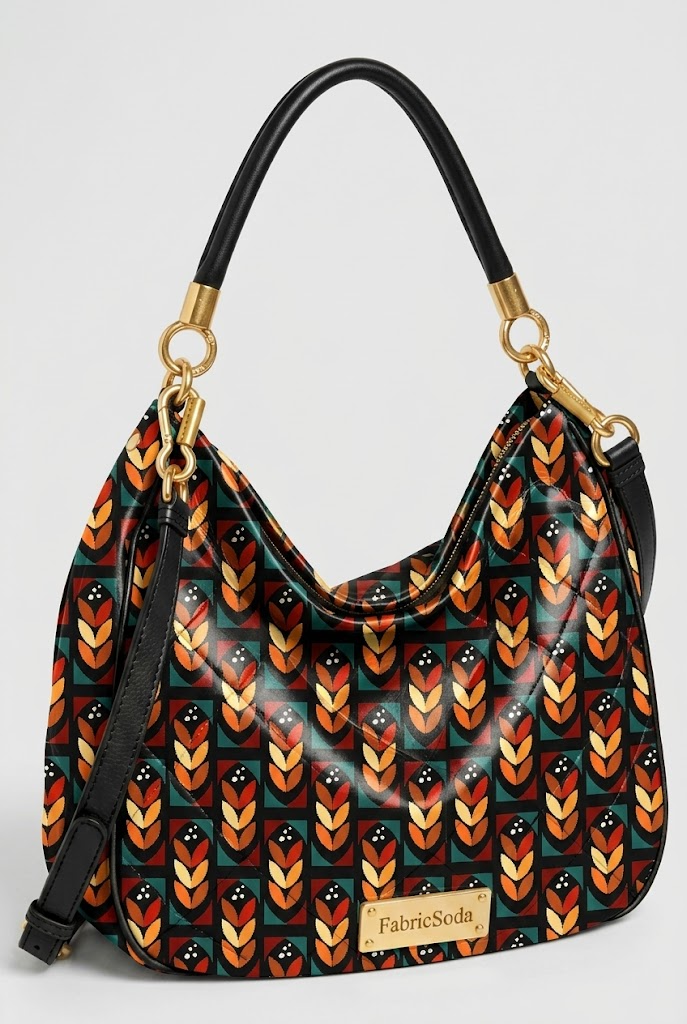 FS037 Brown Geometric Printed Fabric