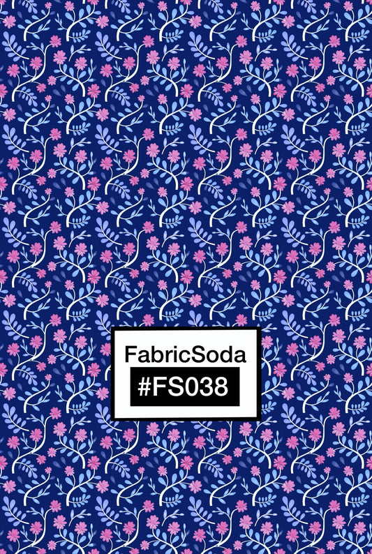 FS038 Purple Floral Printed Fabric
