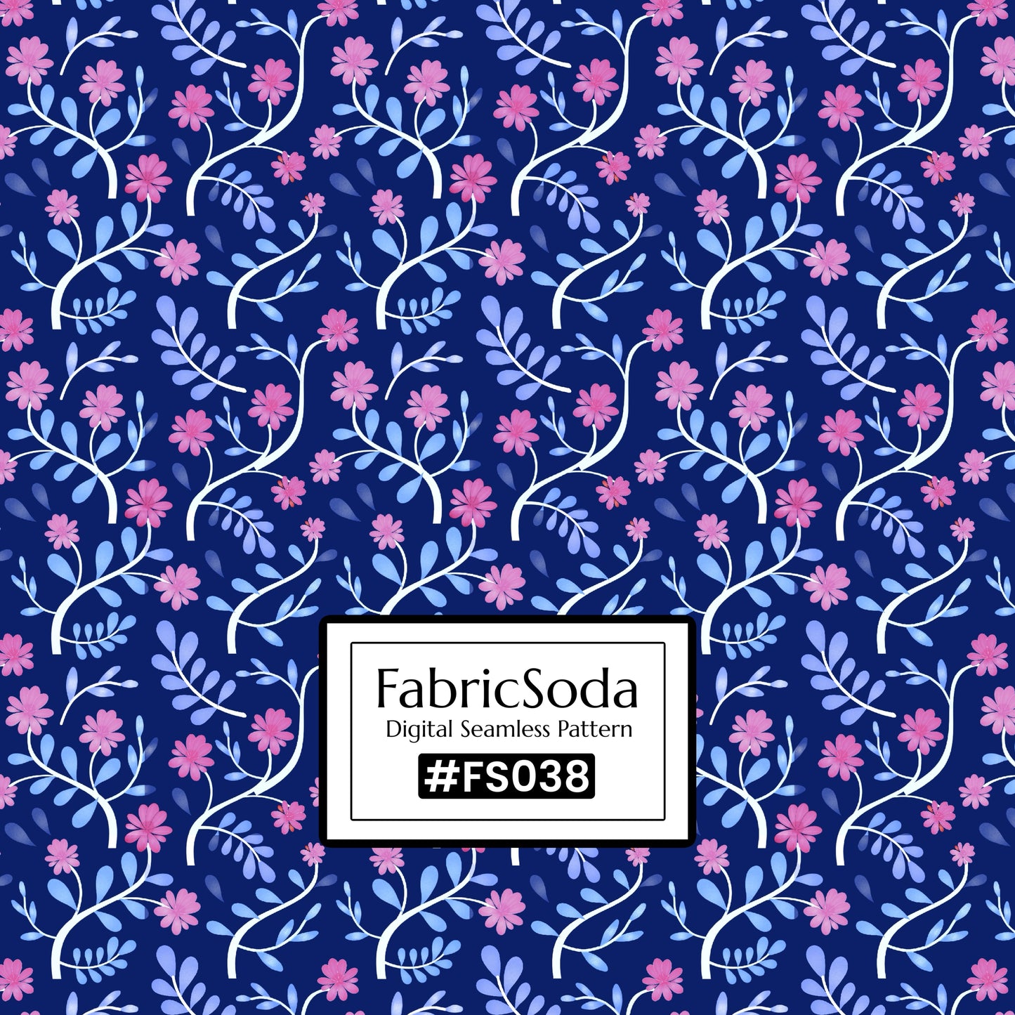 FS038 Purple Floral Printed Fabric