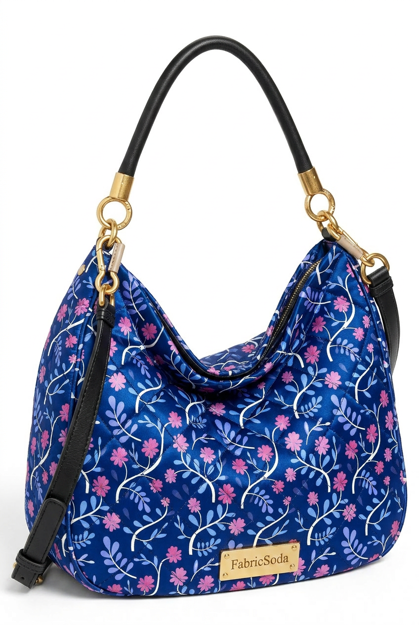 FS038 Purple Floral Printed Fabric
