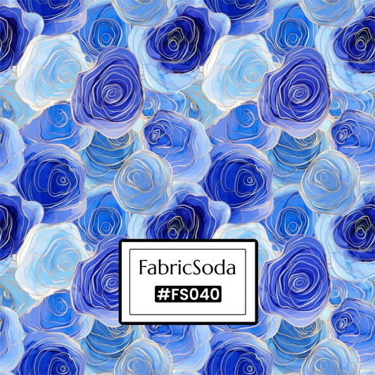 FS040 Watercolour Blue Floral Seamless Pattern PNG