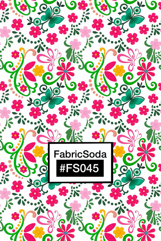 FS045 Exotic Folk Floral Printed Fabric
