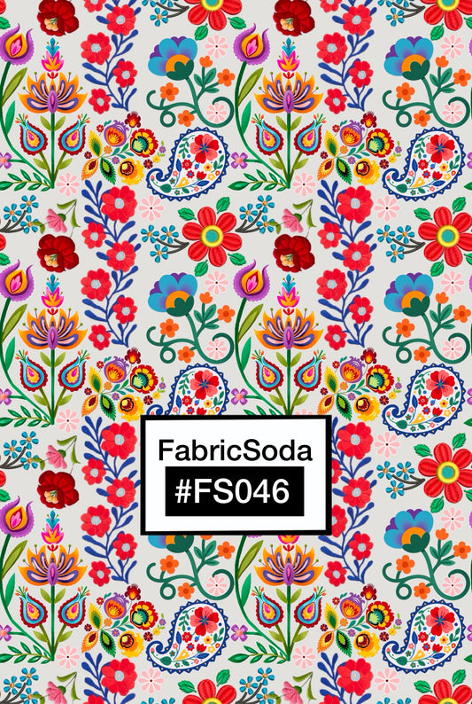 FS046 Exotic Folk Floral Printed Fabric
