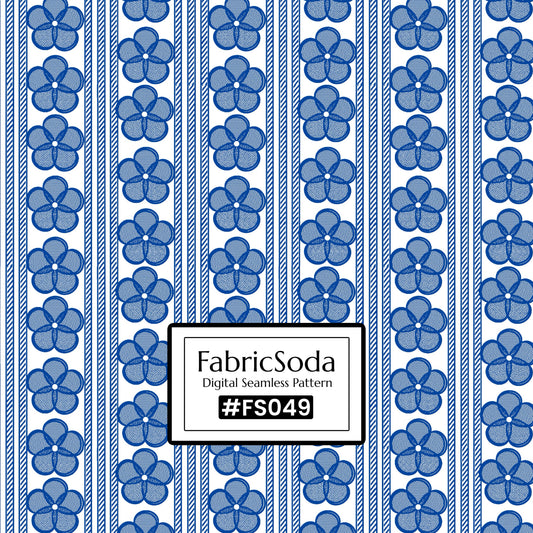 FS049 Blue Lace Floral Seamless Pattern JPG PNG