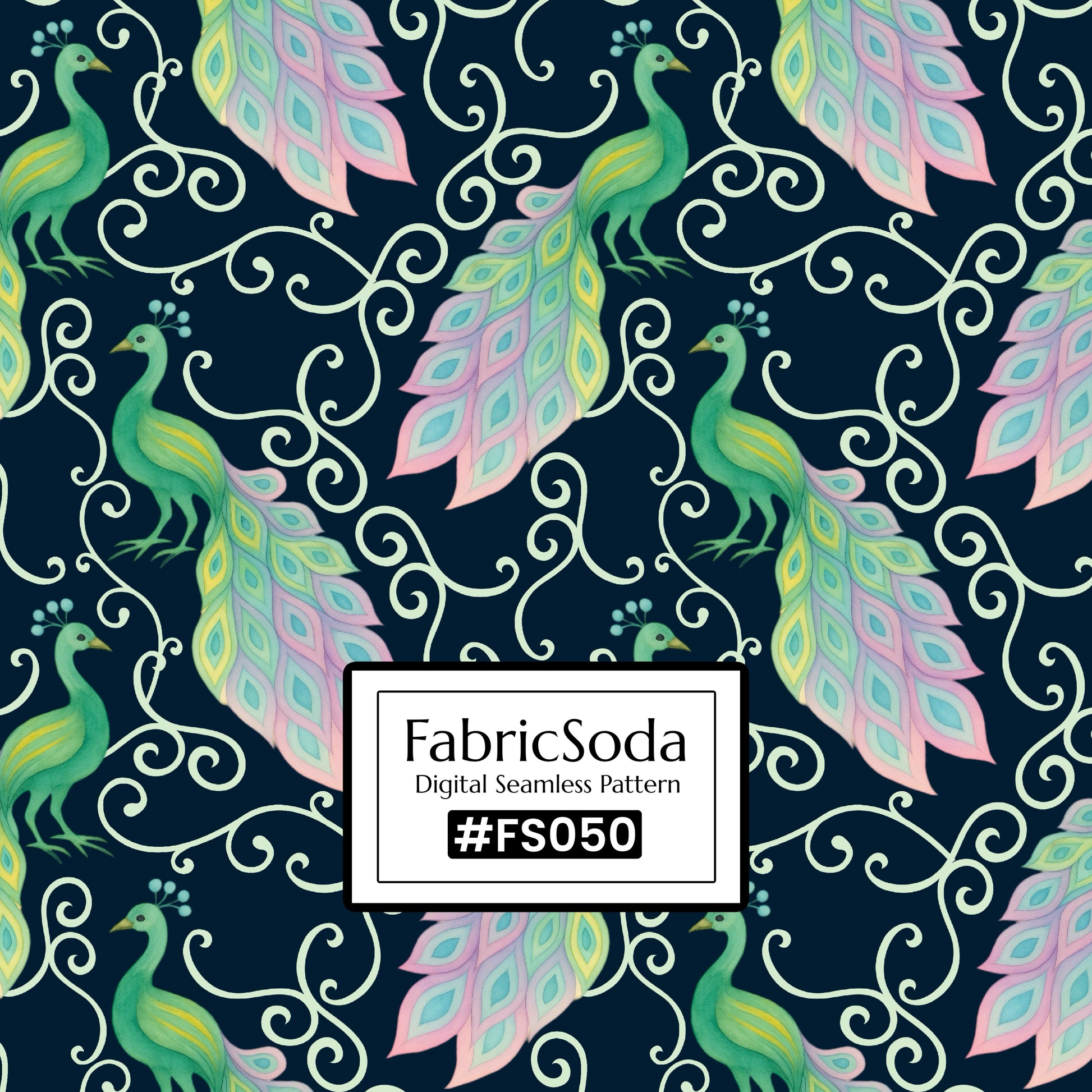 FS050 Exotic Peacock Printed Fabric