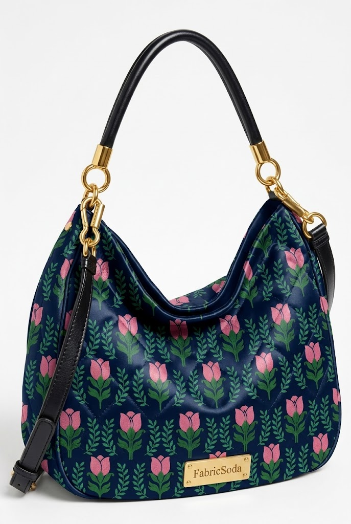 FS054 Green Floral Printed Fabric