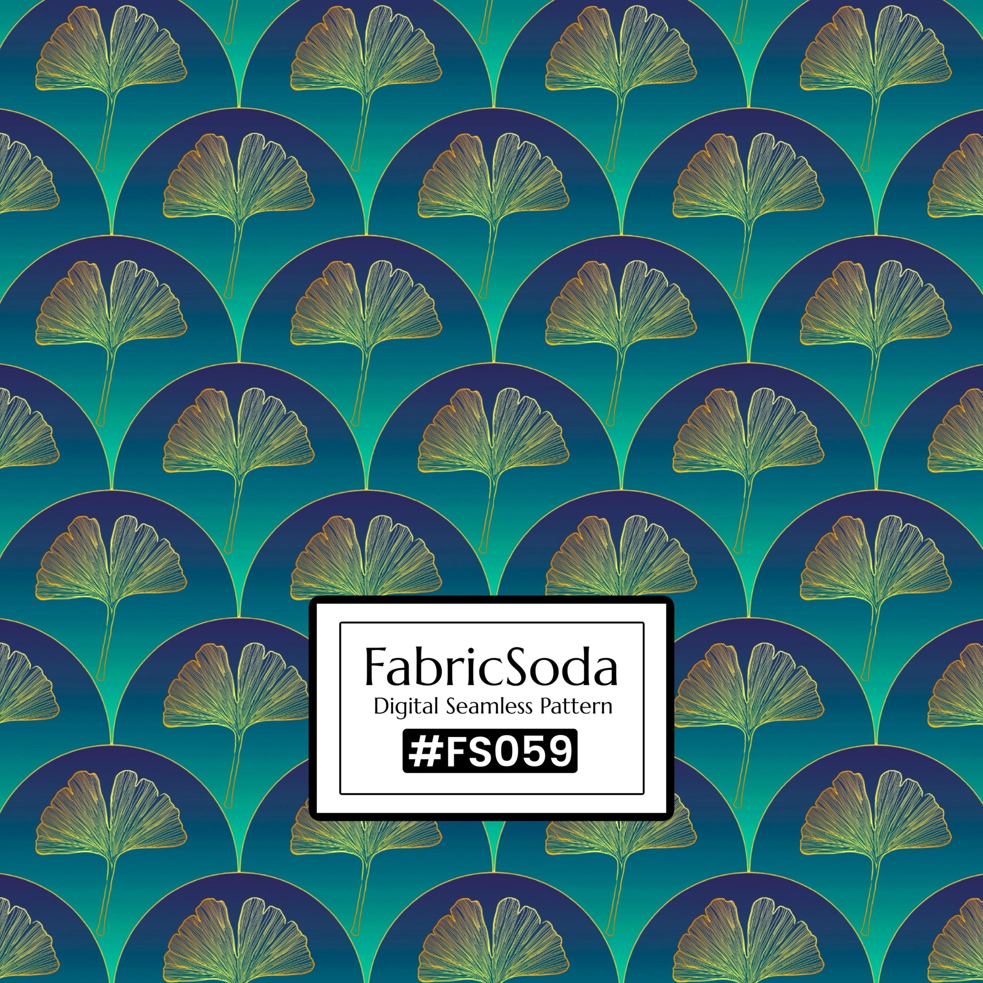 FS059 Dandelion Green Floral Printed Fabric