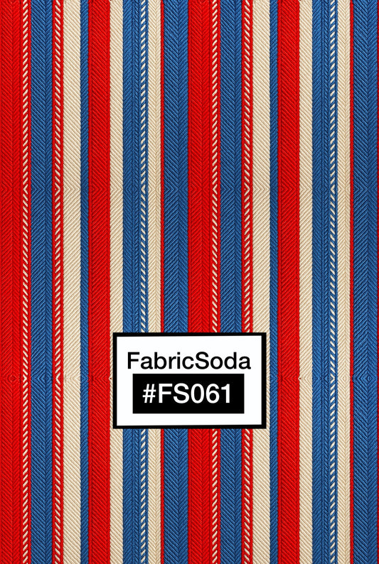 FS061 Red White Blue Striped Fabric