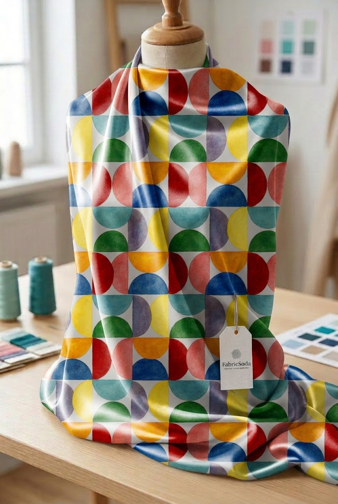 FS065 Colourful Geometric Printed Fabric