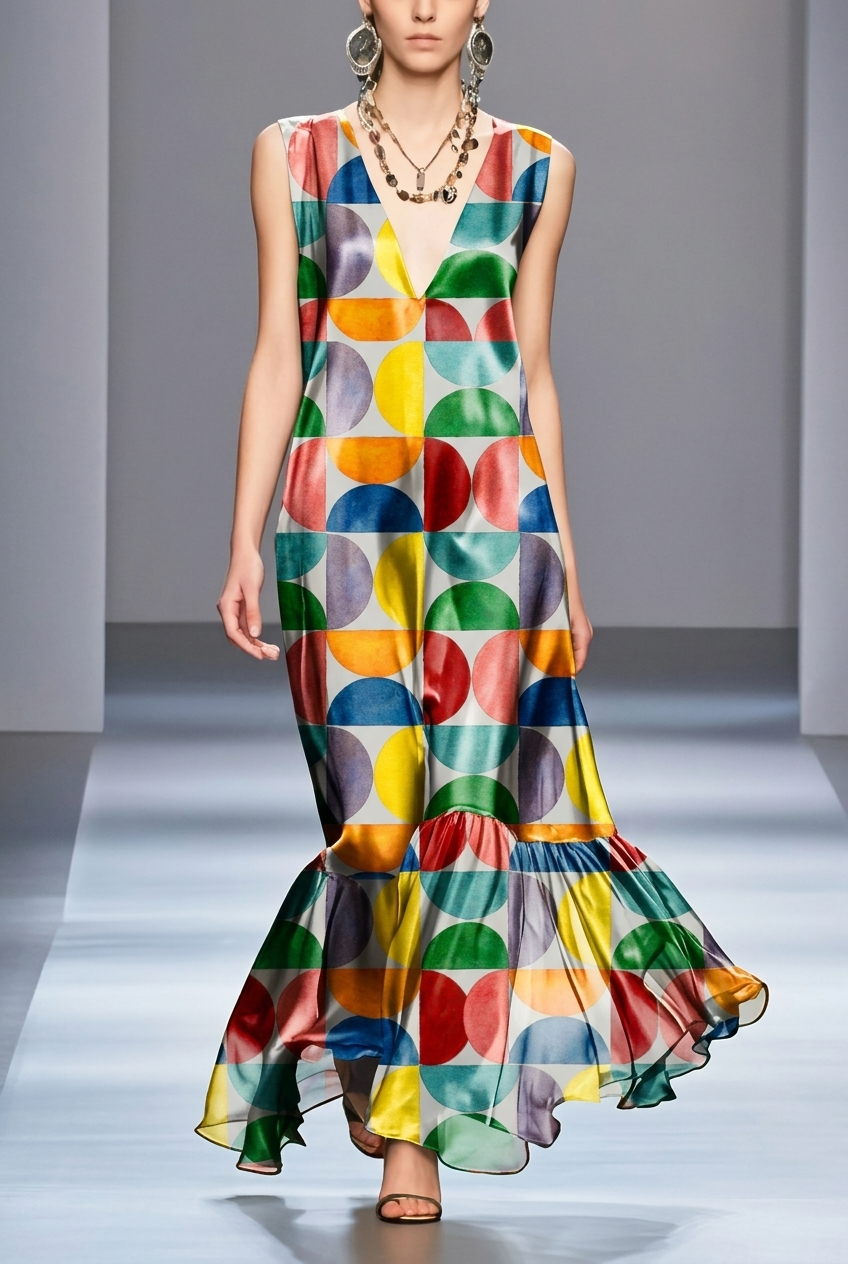FS065 Vibrant Geometric Printed Fabric