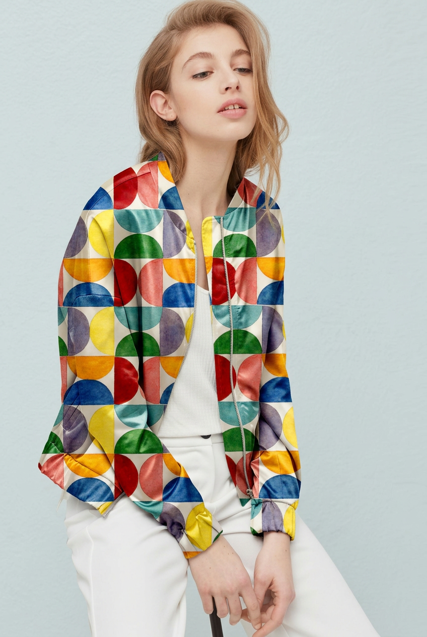 FS065 Colourful Geometric Printed Fabric