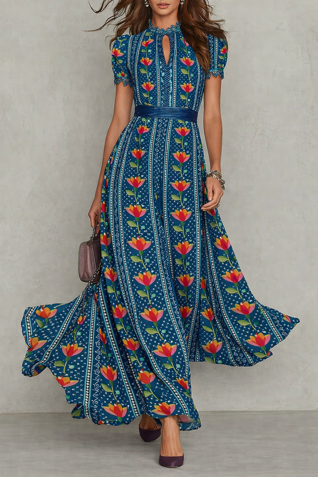 FS066 Blue Floral Seamless Pattern JPG