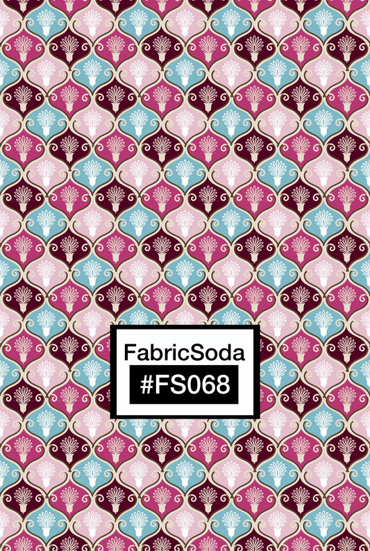 FS068 Fancy Pink Floral Printed Fabric