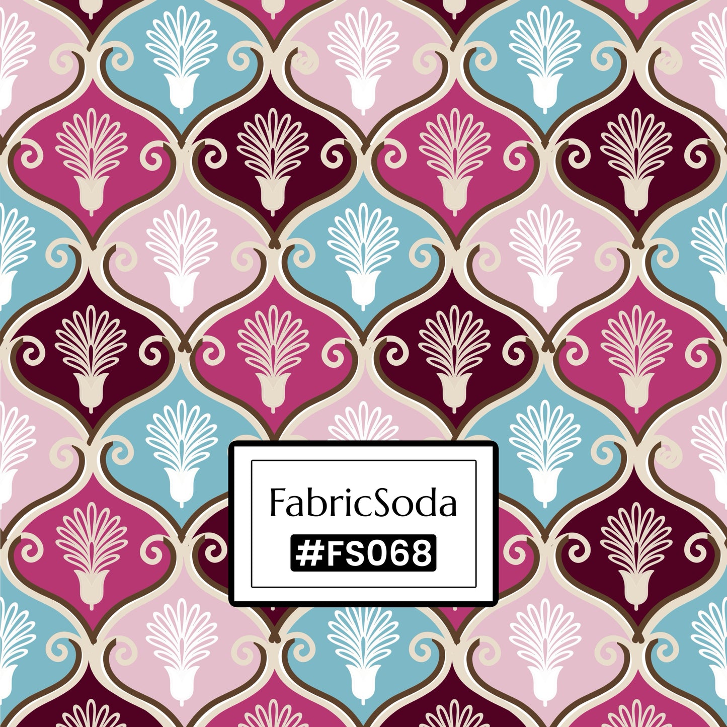 FS068 Fancy Pink Floral Printed Fabric