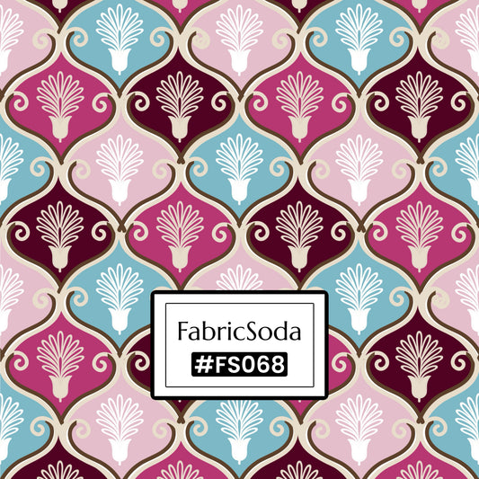 FS068 Fancy Pink Floral Printed Fabric