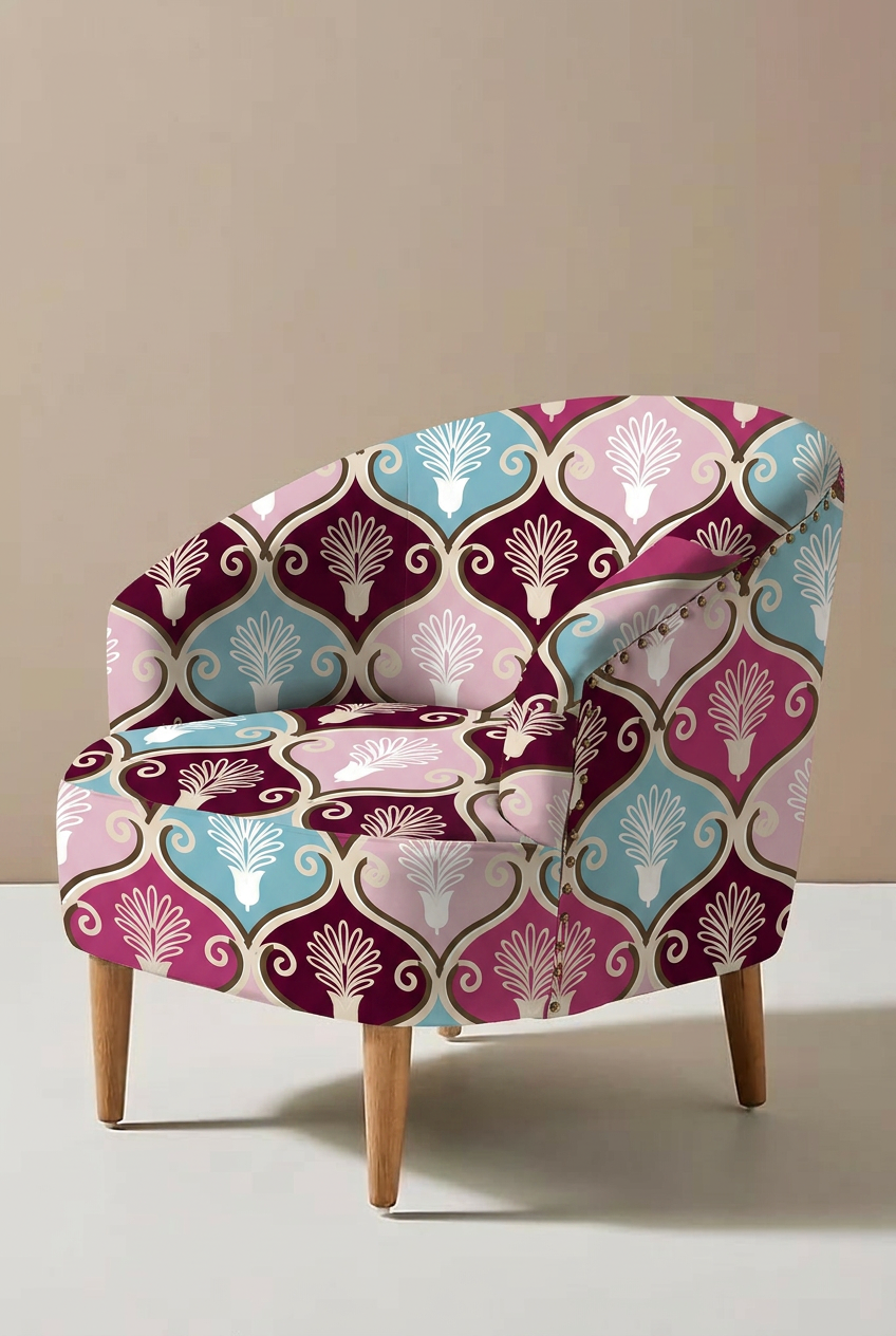 FS068 Fancy Pink Floral Printed Fabric