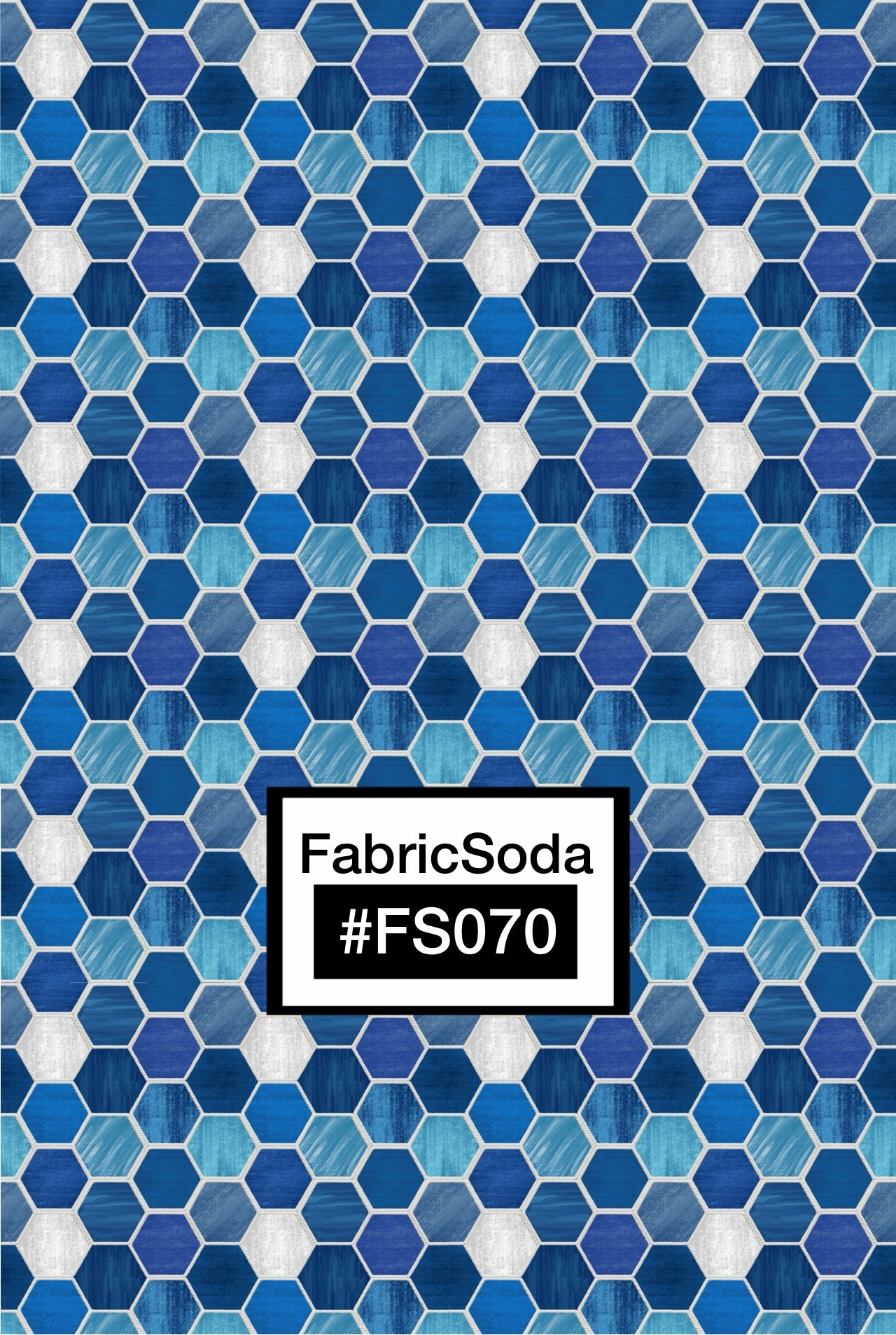 FS070 Blue Shades Geometric Printed Fabric