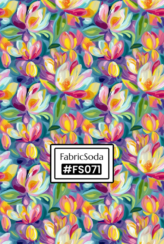 FS071 Oil Paint Floral Printed Fabric