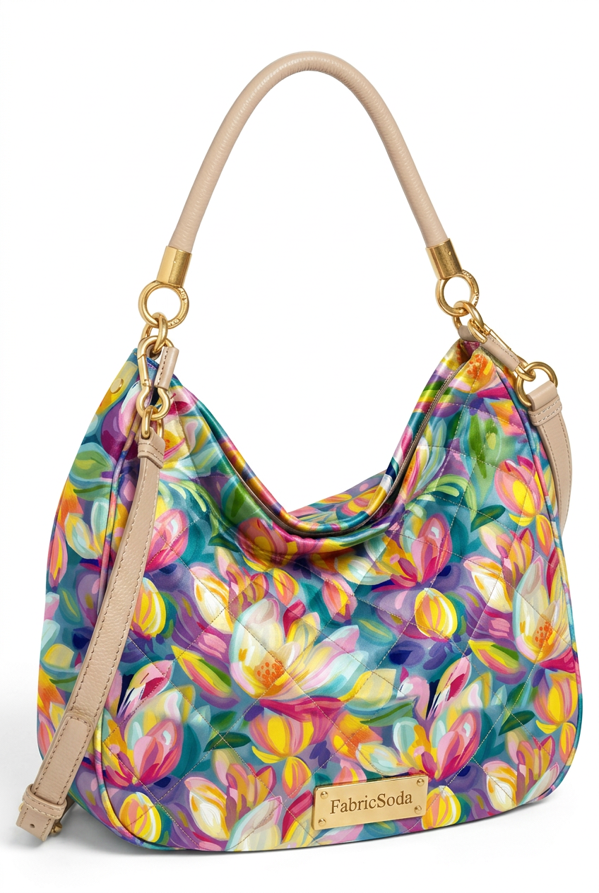 FS071 Oil Paint Floral Printed Fabric