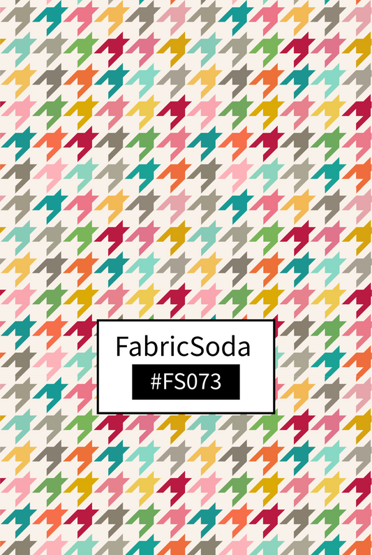 FS073 Multicolour Houndstooth Printed Fabric