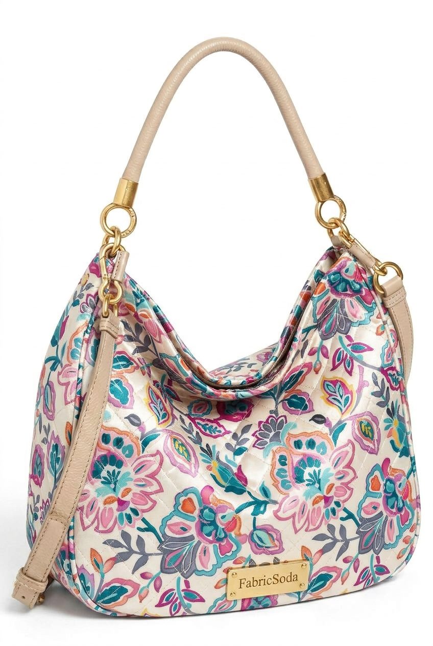 FS076 Pink Floral Printed Fabric
