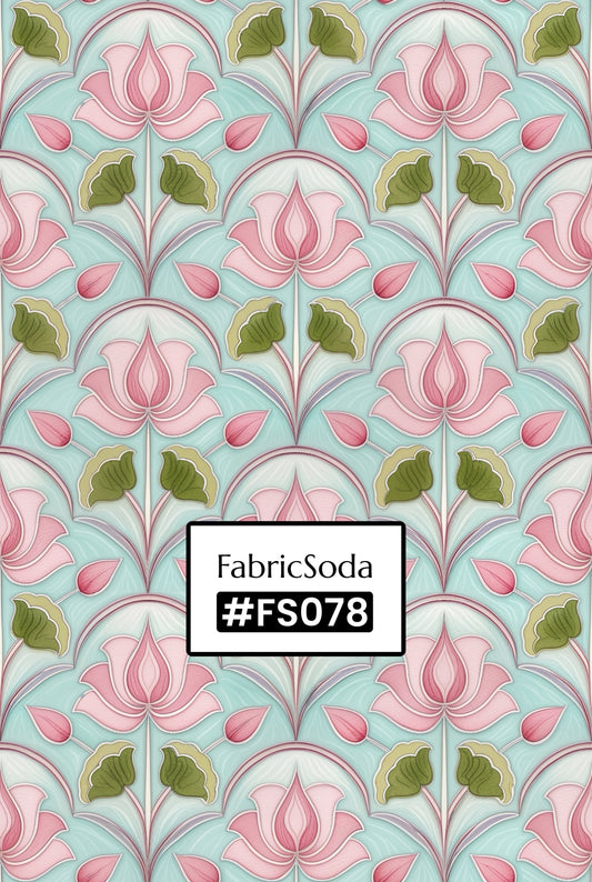 FS078 Fancy Pink Floral Printed Fabric