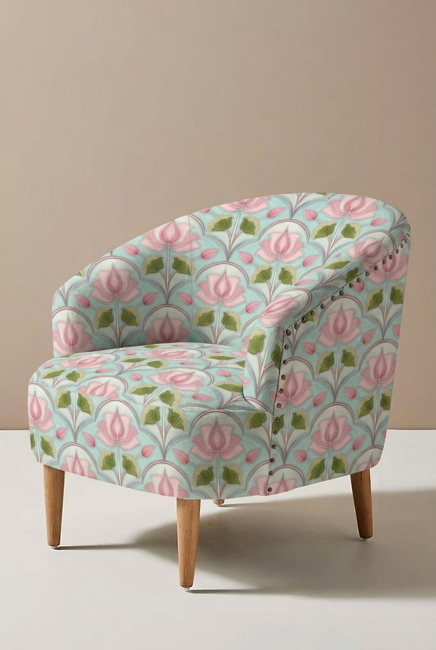 FS078 Fancy Pink Floral Printed Fabric