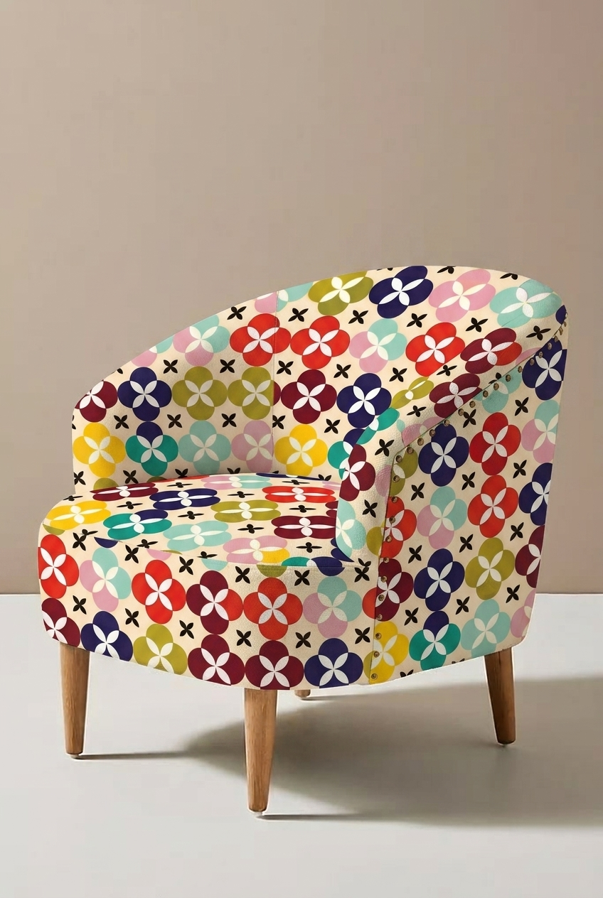 FS083 Multicolours Geometric Printed Fabric