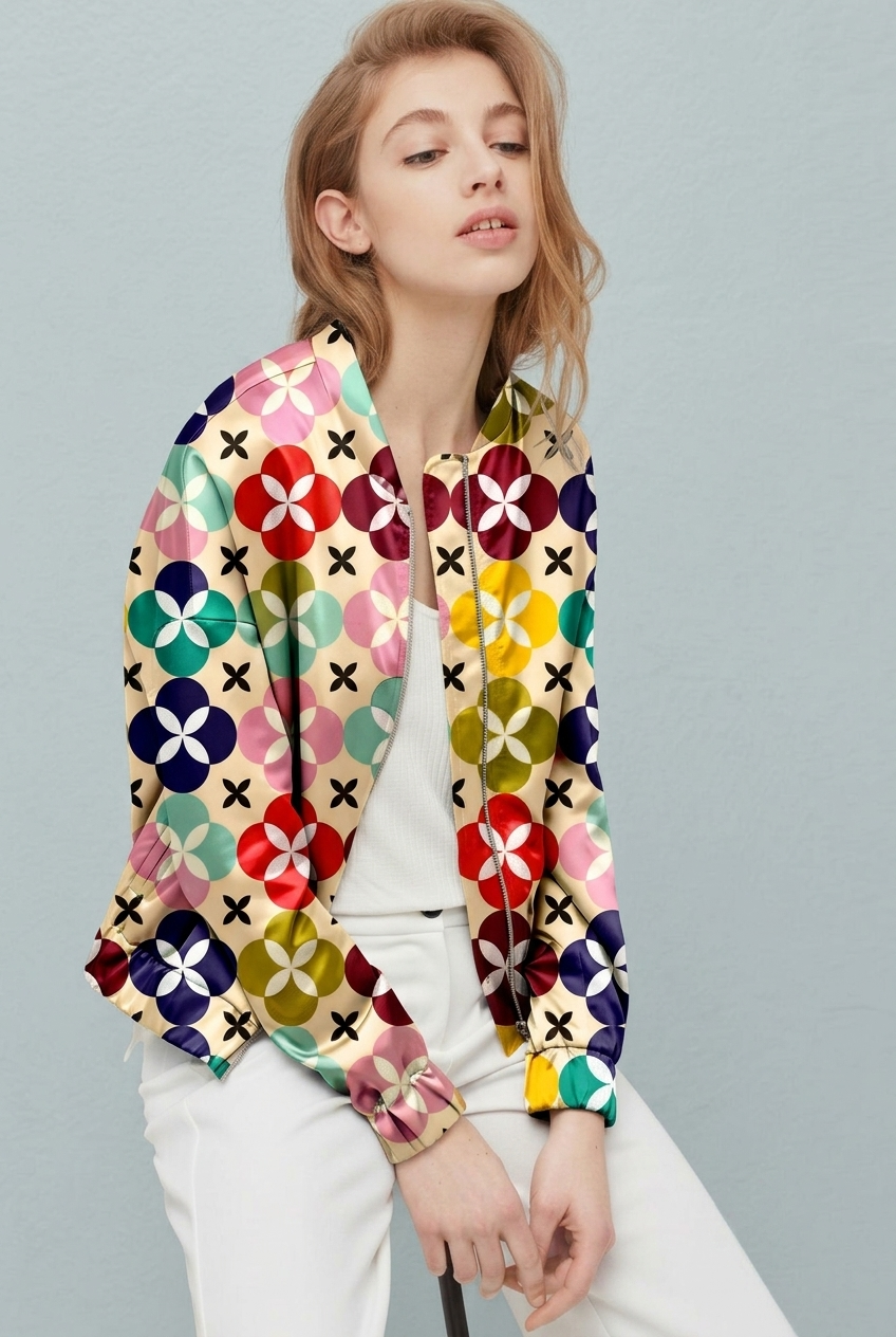 FS083 Multicolours Geometric Printed Fabric