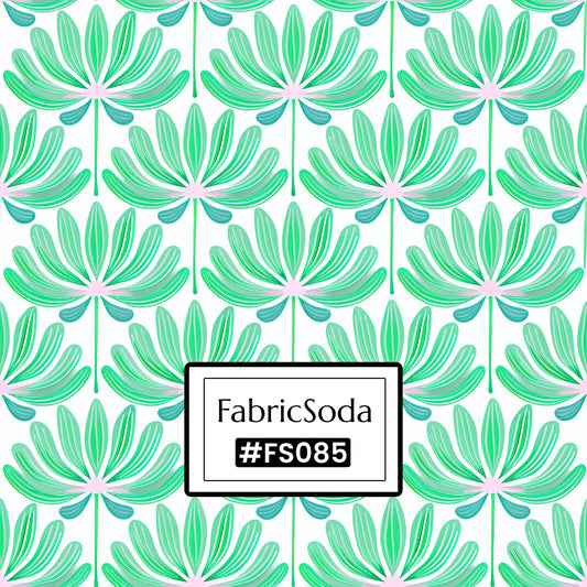 FS085 Light Green Floral Printed Fabric